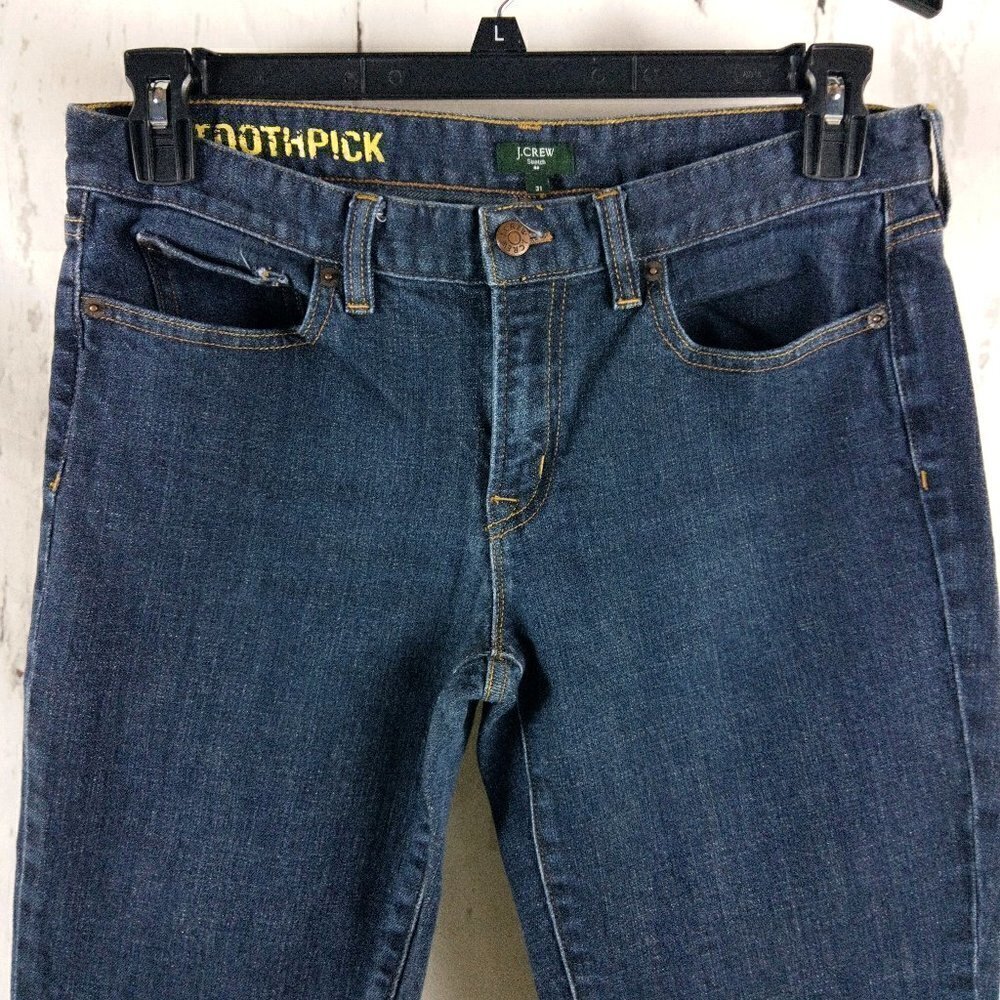 J Crew Stretch Toothpick Women's Size 31 Skinny Blue Denim Jeans 31x27